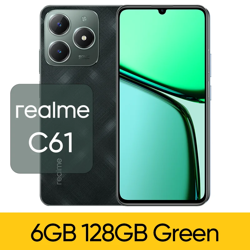 thumbnail image 1 of Versión rusa del teléfono inteligente realme C61 Batería de 5000 mAh Carga SUPERVOOC de 45 W Cámara con IA de 50 MP Pantalla de 90 Hz Motor de IA IP54, 1 of 5