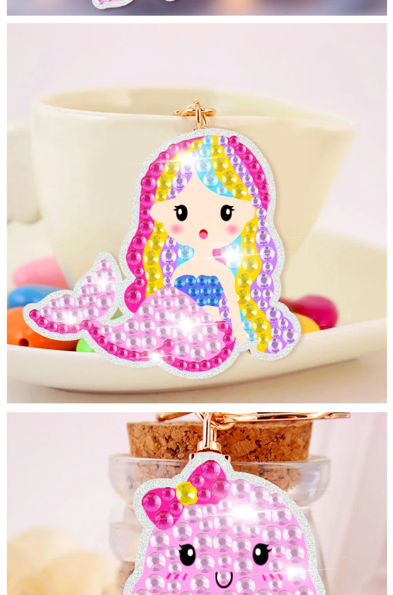 15 Pack - DIY Seaworld Kids Diamond Art Keychains