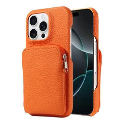 Elegant Faux Leather Phone Case with Card Holder - Shockproof & Drop - proof Protection - Galaxy M01 Core (Orange)
