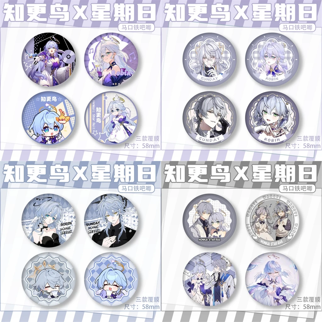 Game Honkai: Star Rail Robin Sunday Cosplay Costume Badge Pin SPTE Tinplate Brooch Accessories