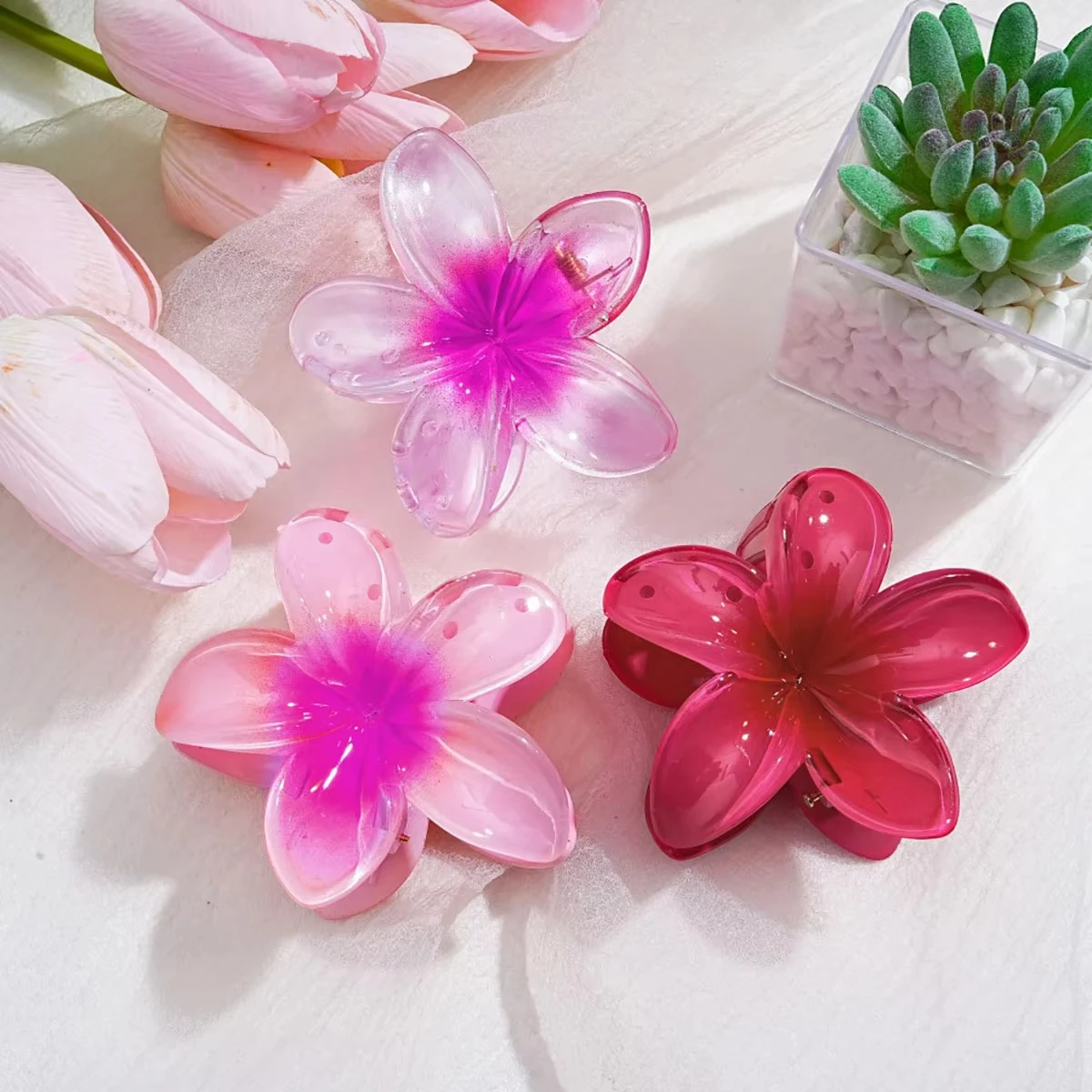 Flower Hair Claw Clip Closeup