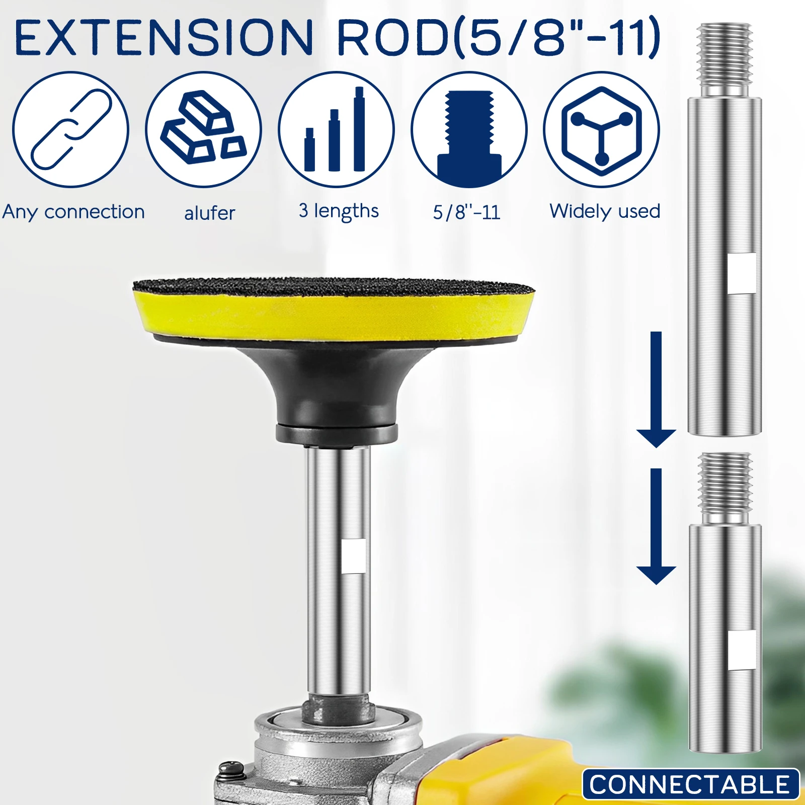 Aluminium Alloy Angle Grinder Extension Rods for Polishing