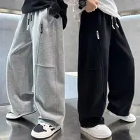 Pantalon de survêtement à jambes larges pour enfants de 5 à 14 ans, pantalon de sport pour adolescents, Streetwear, mode, ample, taille élastique, printemps 1