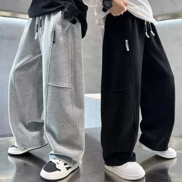 Pantalon de survêtement à jambes larges pour enfants de 5 à 14 ans, pantalon de sport pour adolescents, Streetwear, mode, ample, taille élastique, printemps 1