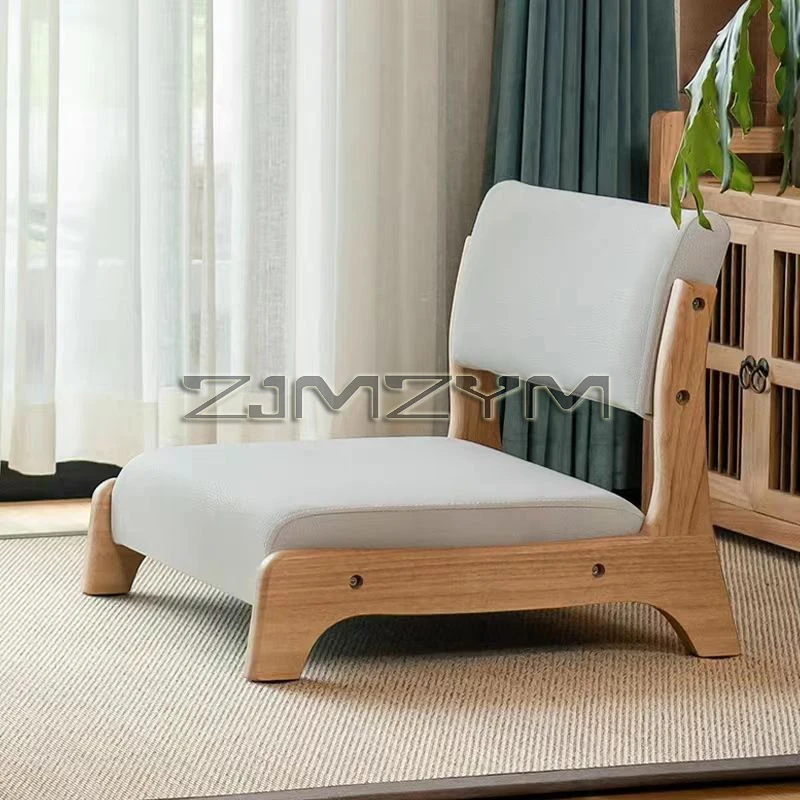 Modern Lazy Sofa Chair Japanese Living Room Furniture Back Floor Nordic Wind Bay Window Wood Low Chair 2