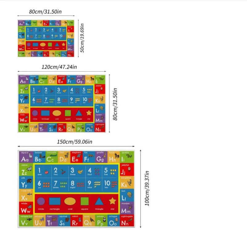 Numeric Letter Children's Educational Large Area Rugs Decor Children's Room Non-slip Crawling Mat Living Room Carpet Alfombra 4