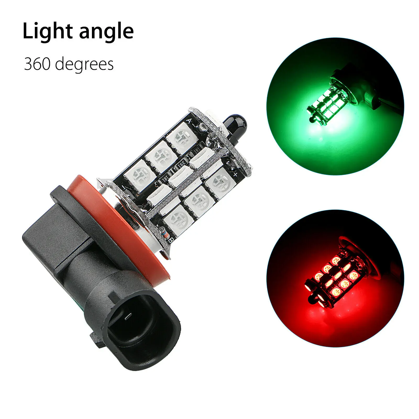 16Color RGB H11/H8/H9 LED Bulbs Wireless IR Remote For Fog Light Driving Lamp 27SMD 5050 12V 800LM