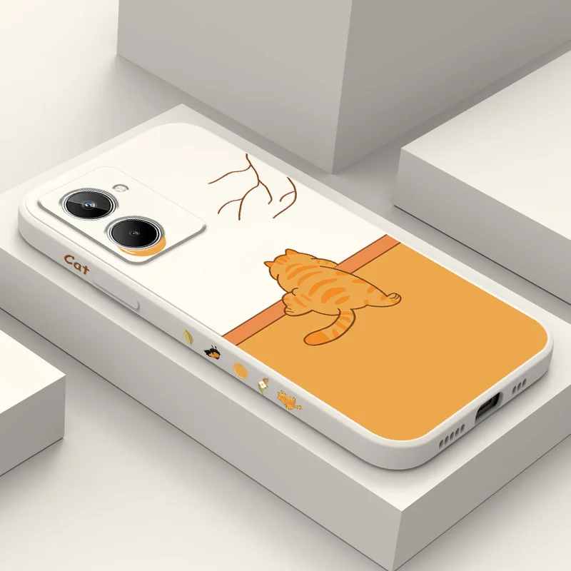 Fat Orange Cat Case Per Oppo Realme 10 10T 9 9I 8 8I 7 7I 6 Pro Plus C31 C30 C35 C11 C12 C15 C20 C21Y C25 S 4G 5G 2021 2020
