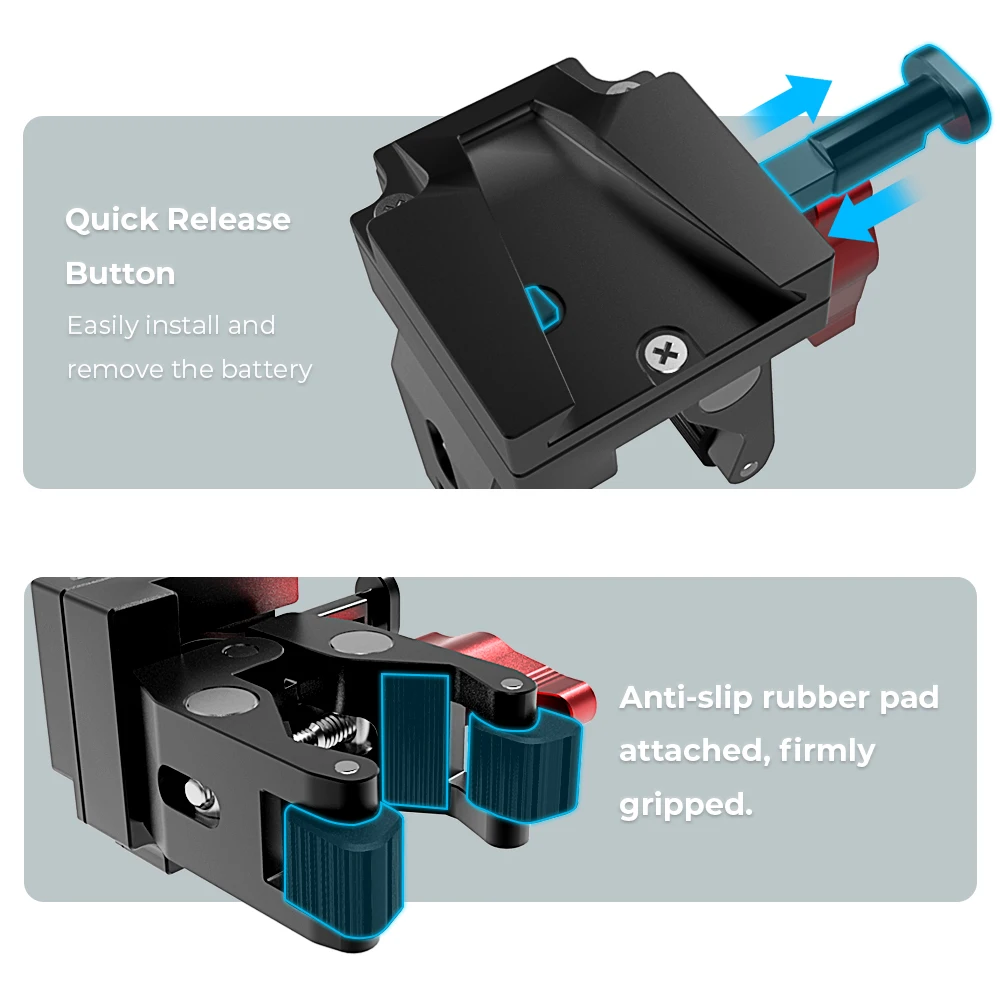 Crab Pliers Clamp With Universal V-Lock Mount Quick Release Adapter For DSLR Camera Battery