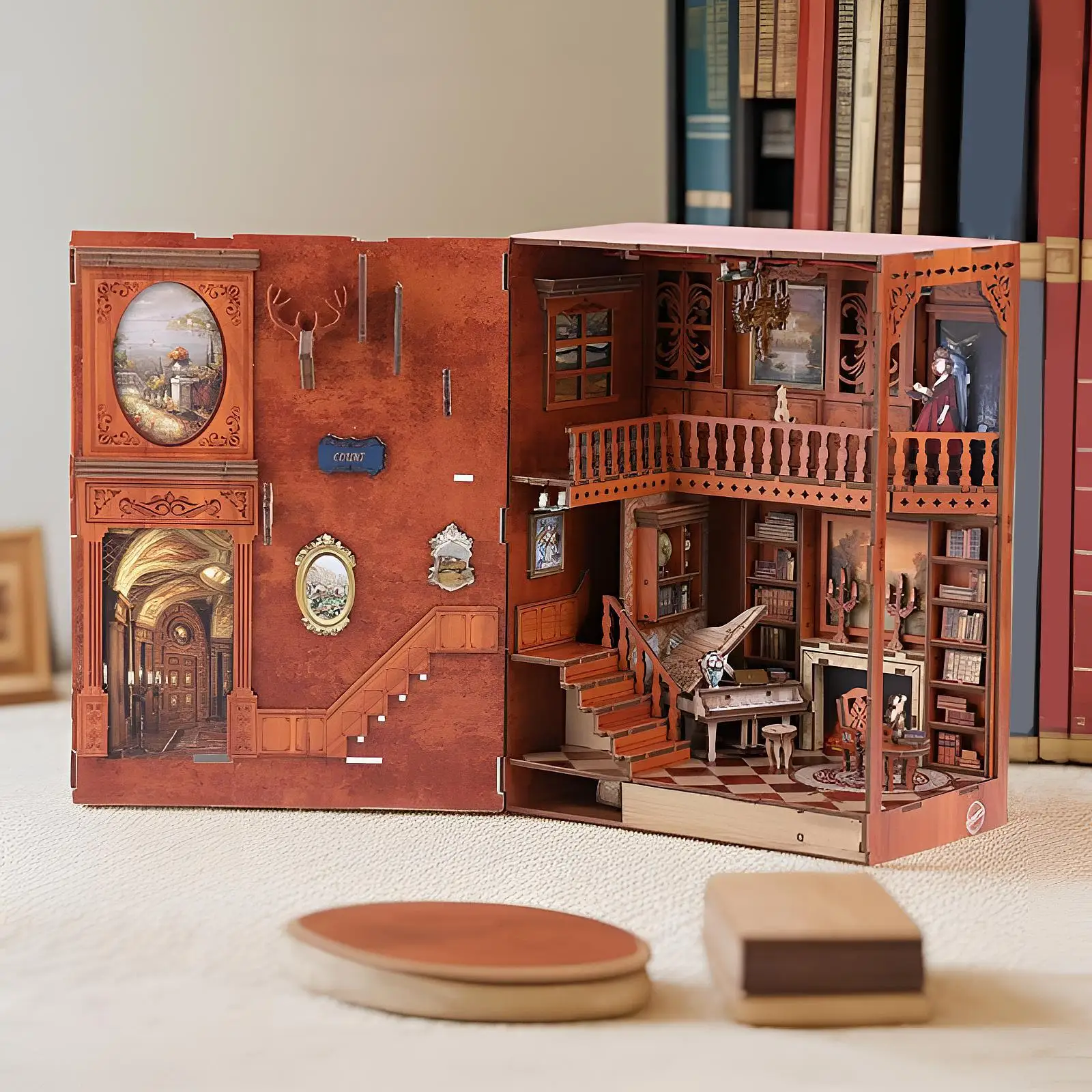 

Сделай Сам миниатюрный кукольный домик книжные комплекты со встроенным декором для комнаты книжная полка декор для подростков девочек детей подарки на день рождения