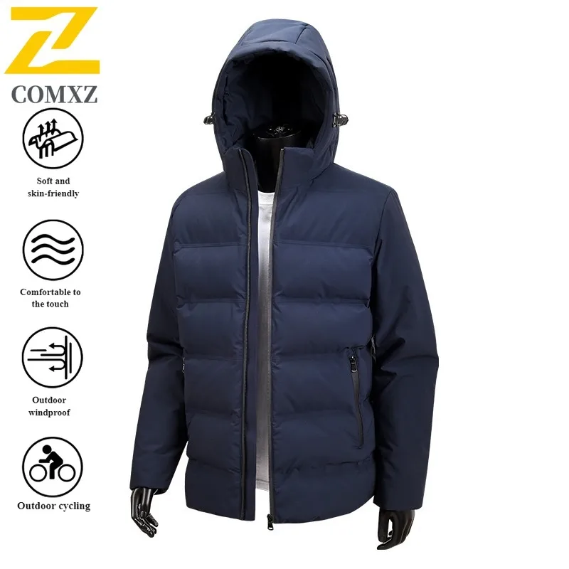 EIAO Winter Men's Business Windbreaker Lightweight Loose-Fit Coat Thermal Waterproof Windproof Jacket for Hiking Camping Fishing