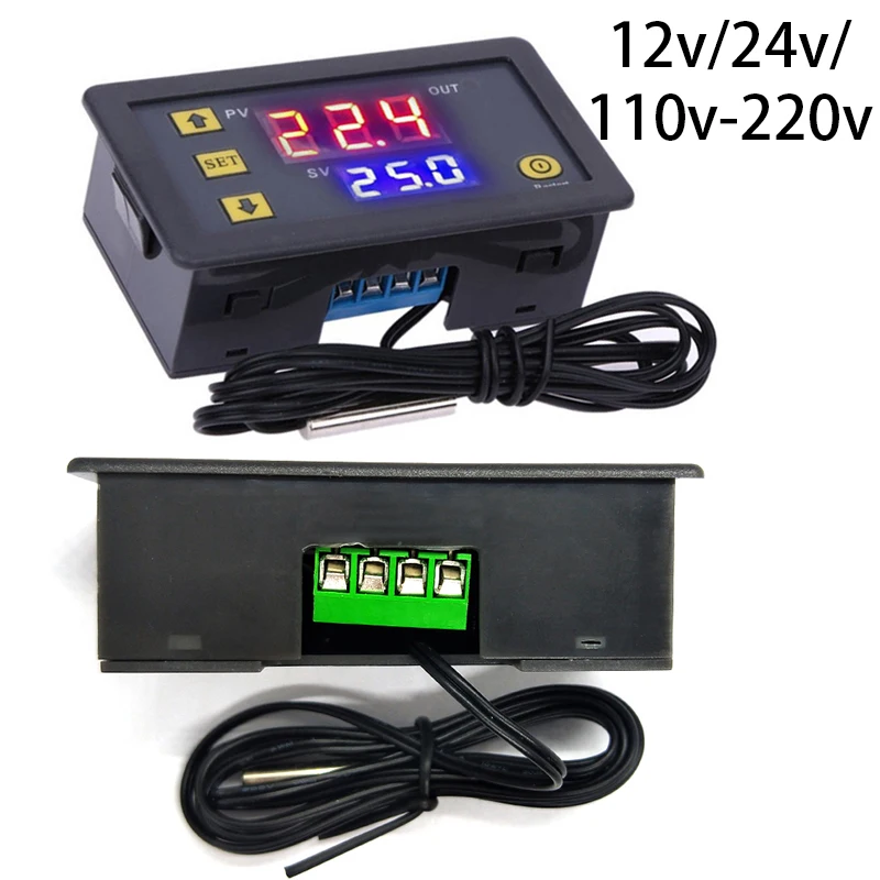 

Digital Temperature Controller Equipment 12V / 24V / 110V-220V Thermostat Cooling Heating Temperature Meter Switch Regulator