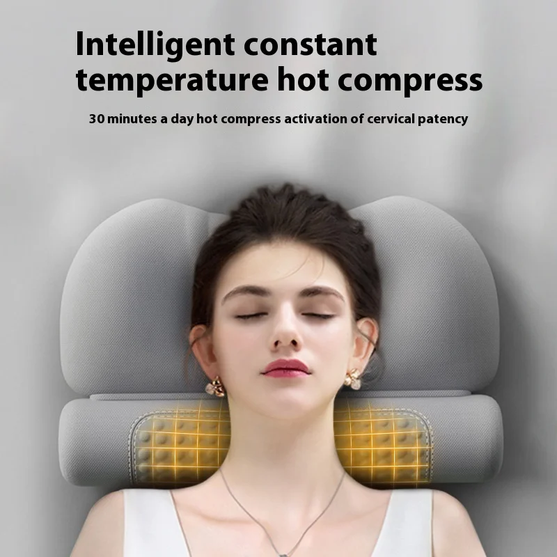 Upgraded Version Popular Wormwood Hot Compress Cervical Pillow for Heating & Cylinder Protecting Cervical Spine and Aiding Sleep