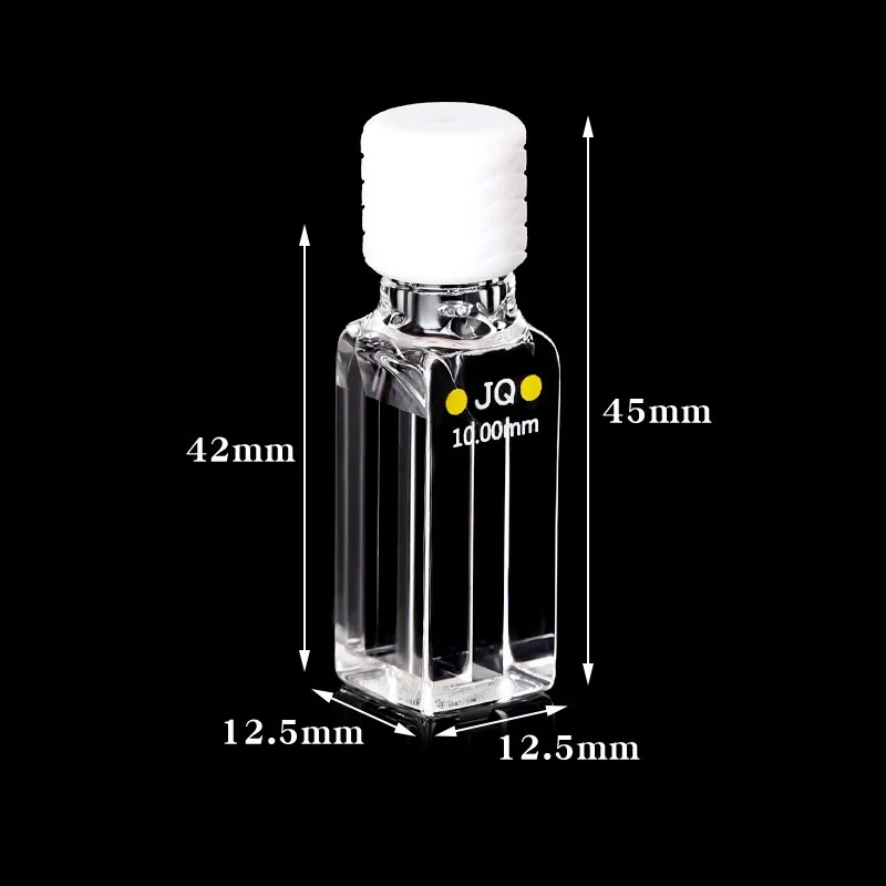 나사 캡이 있는 석영 큐벳 셀, 10mm, 350ul, 400ul, 600ul, 슬릿 1, 2, 3mm