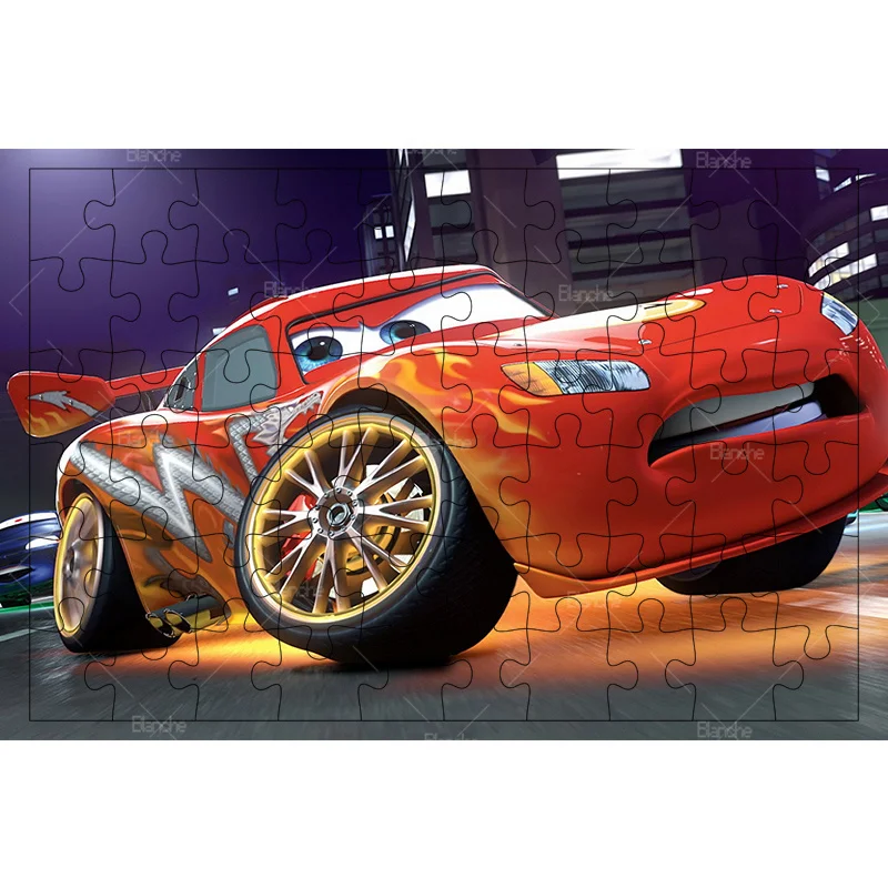 Disney carros de corrida carro vermelho relâmpago mcqueen 1000 pçs quebra-cabeças  jogo crianças como quebra