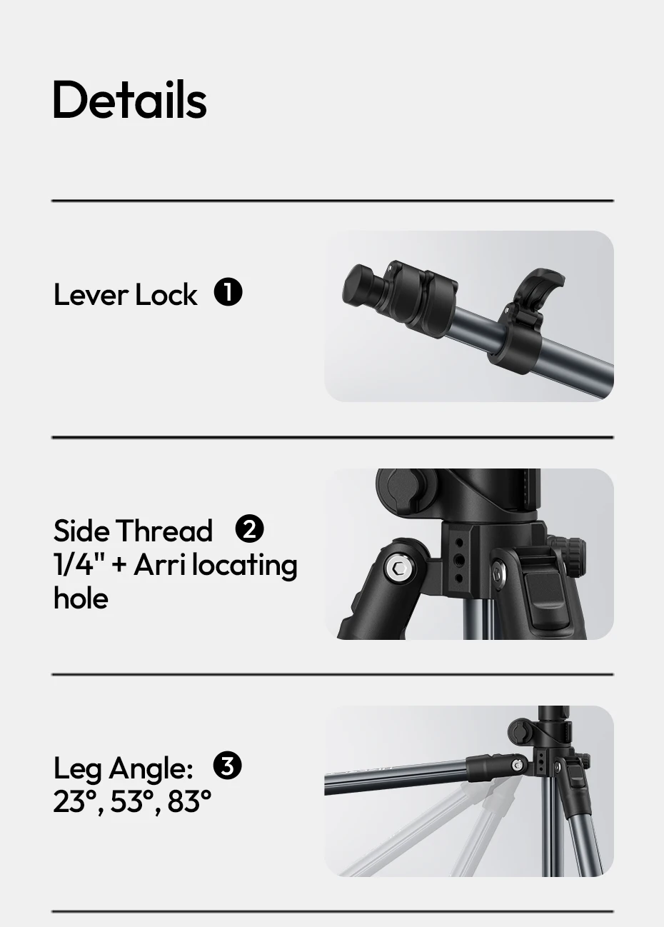 TT59 Horizontal Center Column Tripod 0.1-1.75M for DSLR Camera Video Light for O