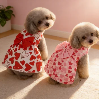 Heart Pattern Dog Princess Dress 1