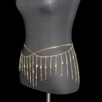 Festival Women's Metal Body Jewelry Sexy Fashion Belly Chain Tzitzit  Stars Waist Chain Birthday Party Daily Wear Accessories 4