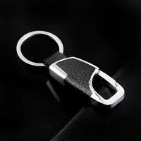 Classic Business Men Keychain Leather 2 Colors Metal Round Buckle Waist Mounted Keyring Husband Father Day Gift Daily Decoration 3