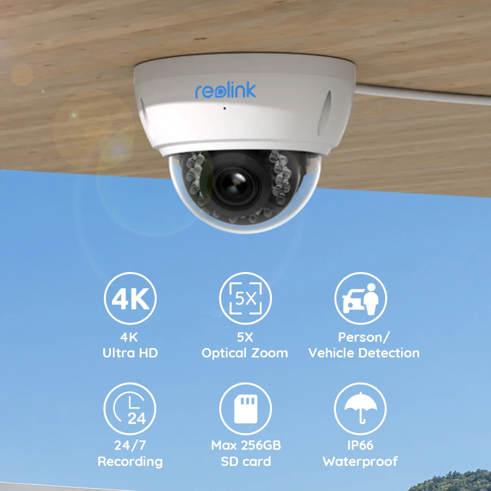 Reolink 4K PoE 8MP IP  ī޶, 5X   ΰ  ڵ , IK10  ߿  ī޶ P435