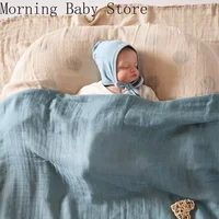 120*120cm Muslin Bamboo Baby Blanket Soft 2 Layers Newborn Swaddle Wrap Bath Towel Blanket Infant Sleepsack Stroller Cover 0-36M 2