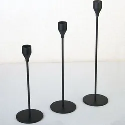 Elegant Chinese Style Gold Candle Holders Set - Decorative Home and Event Accent (Black)