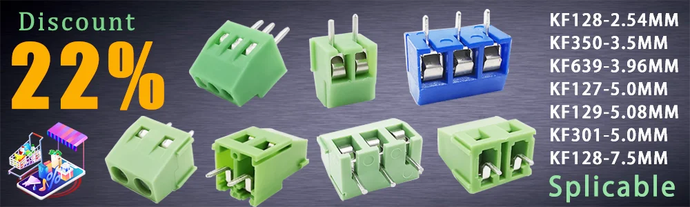 KF301 2P 3P 4P 5mm Schraubdraht-Klemmenblock KF301-2P KF301-3/4P Rastermaß 5,0 mm gerader Stift, spleißbarer Plug-in-Leiterplattenkabelanschluss – Detail 1