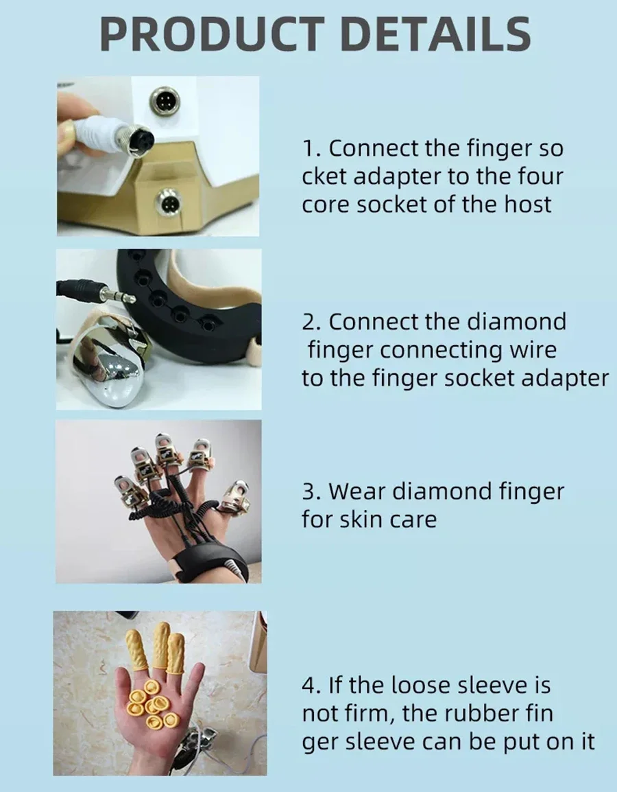 Microcurrent Golden Finger Gravitational Diamond Finger EMS Beauty Machine Face Lifting Body Massager with Gravitation Control
