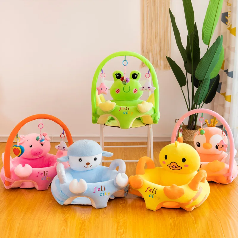 Mini Plush Animal Shape Safe Sofa Sit Learning Chair Color Stuffed Anti Fall Doll Toy Educational Gift Toddler Baby Seat Care baby cloth books early education book learning toy for toddler plush toy owl story book ragdoll educational toy