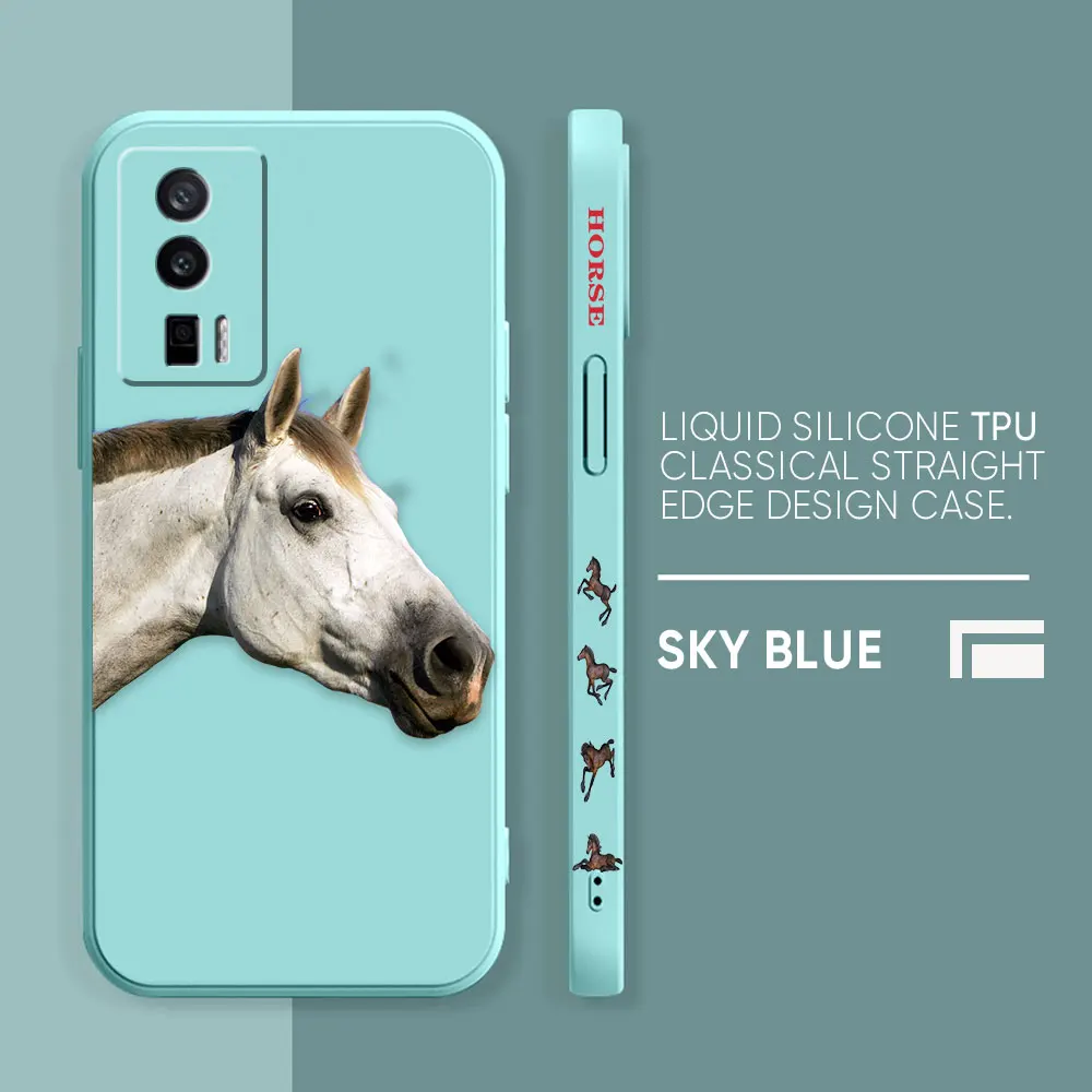 thumbnail image 1 of Case For Redmi K60E K50 K40S K40 K30 K20 10C 9 8A 8 10 Pro 4G 5G Colour Simple Liquid silicone Case Galloping Horses, 1 of 5