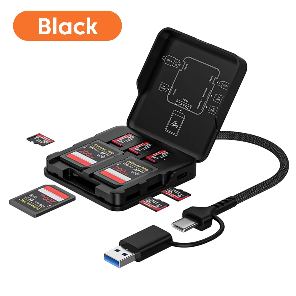Portable High-Speed 5-Slot Memory Card Storage Box