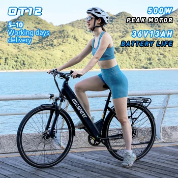 Bicicletta Elettrica Onesport OT12 27.5" per Adulti, Potenza Massima 500W, E-jacket 36V 13AH, Luci Anteriori e Posteriori per Bici Elettrica da Città