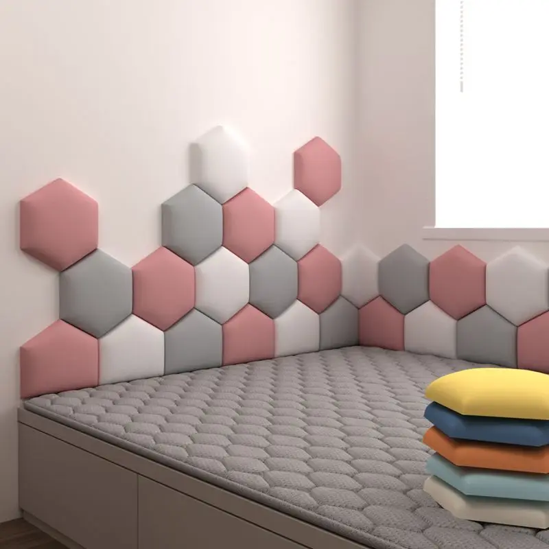 

Modern Backrest Bedhead Soft Bag Stick Self Adhesive Kids Room Decor Paneles Acusticos De Pared Home Decoration Accessories