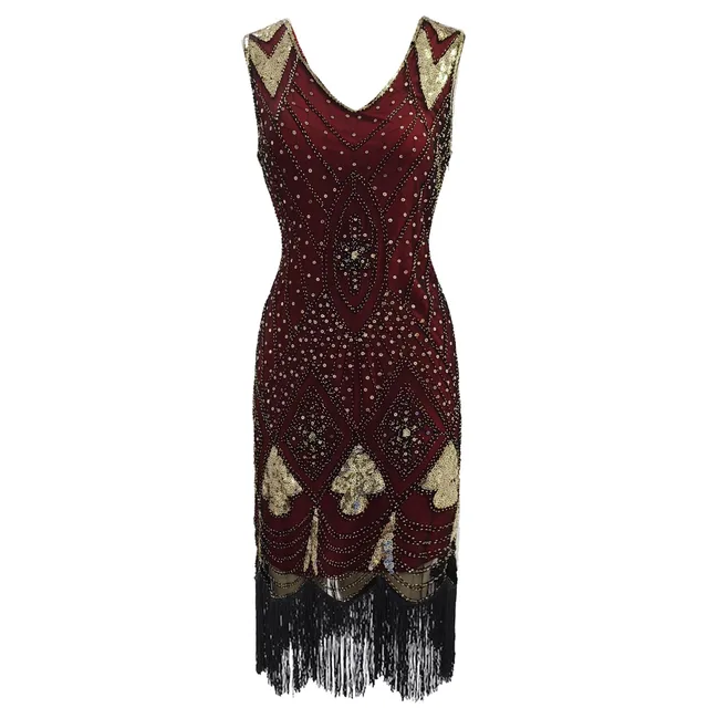 1920S Great Gatsby Dresses Flapper V Neck Tassel Beaded Sequin Party Dress Gatsby Charleston Dress For Women Luxury Evening Gown - Image 5