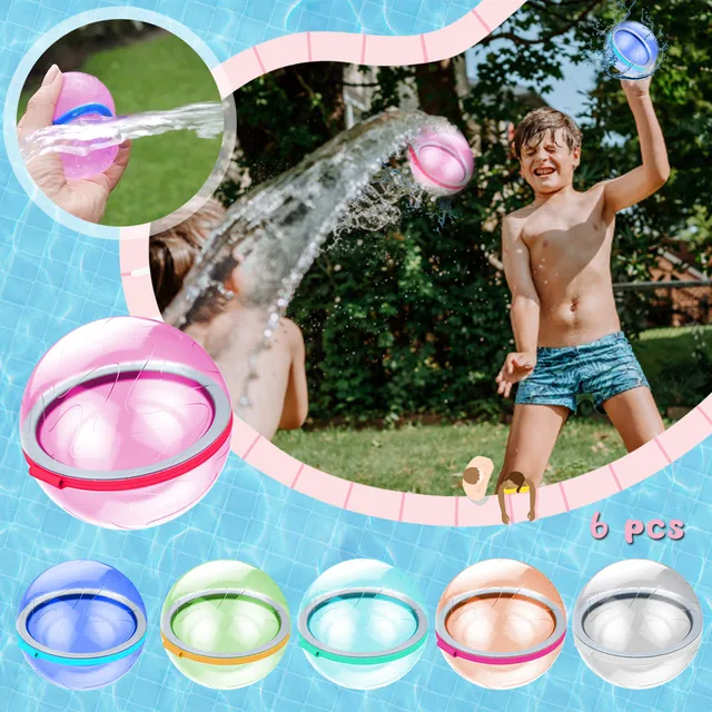 Water Bomb Splash Balls Reusable Water Balloons Absorbent Ball Outdoor Pool Beach Play Toy Pool Party Favors Water Fight Games 1