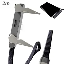 Universal 240W Folding Braided Data Cable with Ergonomic 90 - Degree Type - C to Type - C Connector (2m)