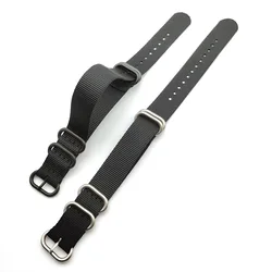 NATO - Style Nylon Canvas Watch Strap in Assorted Colors (Multiple Sizes Available) - 22mm (Black)