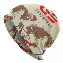 GS World Map Bonnet Hats Casual Ski Skullies Beanies Hat Motorcycle Biker for Men Women Knitted Hat Summer Dual-use Cap
