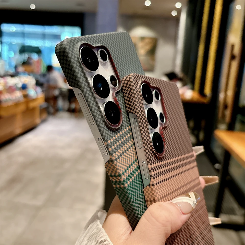 Shockproof Hard Kevlar Carbon Fiber Phone Case with Magnetic Magsafe Cover
