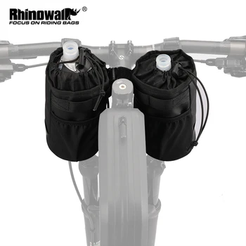 Rhinowalk-자전거 가방, 사이클링 물병 캐리어 파우치, MTB 자전거 절연 주전자 가방, 라이딩 핸들 바 액세서리, 2 개