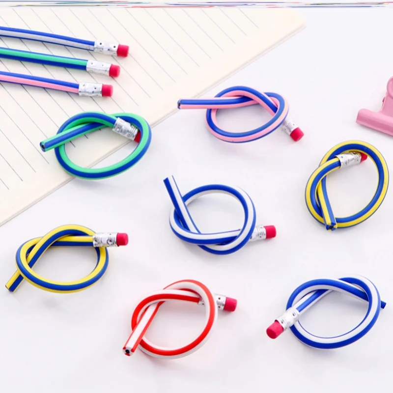 4pcs/set Flexible Bendy Pencils That Don't Break And Have Erasers, Random  Color