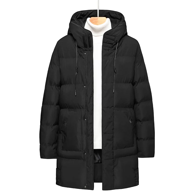 Long Jacket for Men Hooded Oversize M-8 XL Black Puffer Down Coat Windproof Outwear Business Hombre