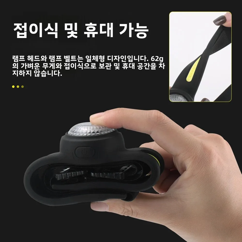 BORUiT GT10 550LM LED 헤드램프 타입-C 충전식 600mAh 스트립 헤드라이트 적색광 방수 캠핑 헤드 토치