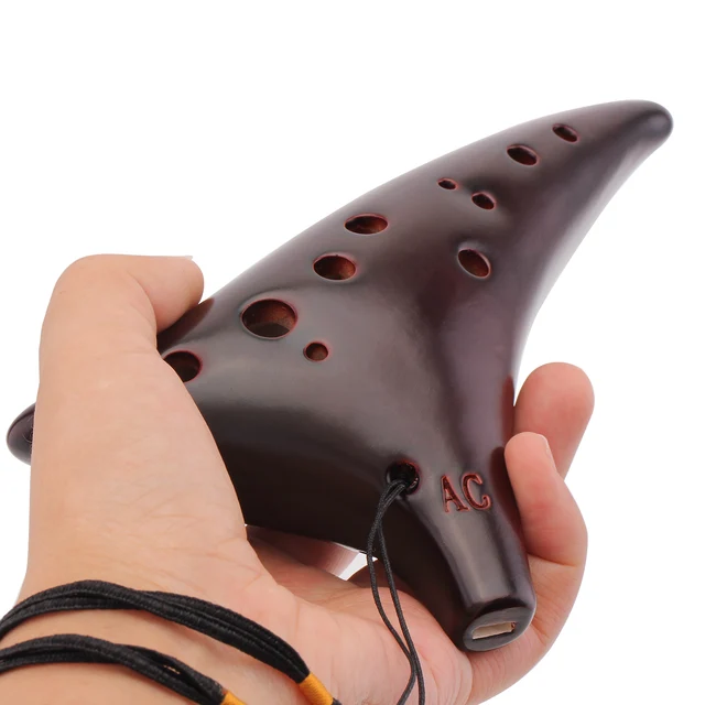 オカリナ工房福朗 スタンダードモデルAC管 悠 はるか 黒陶 12穴 超軽量 12 Hole Alto Tone C Key Ocarina Flute Ceramic Legend of