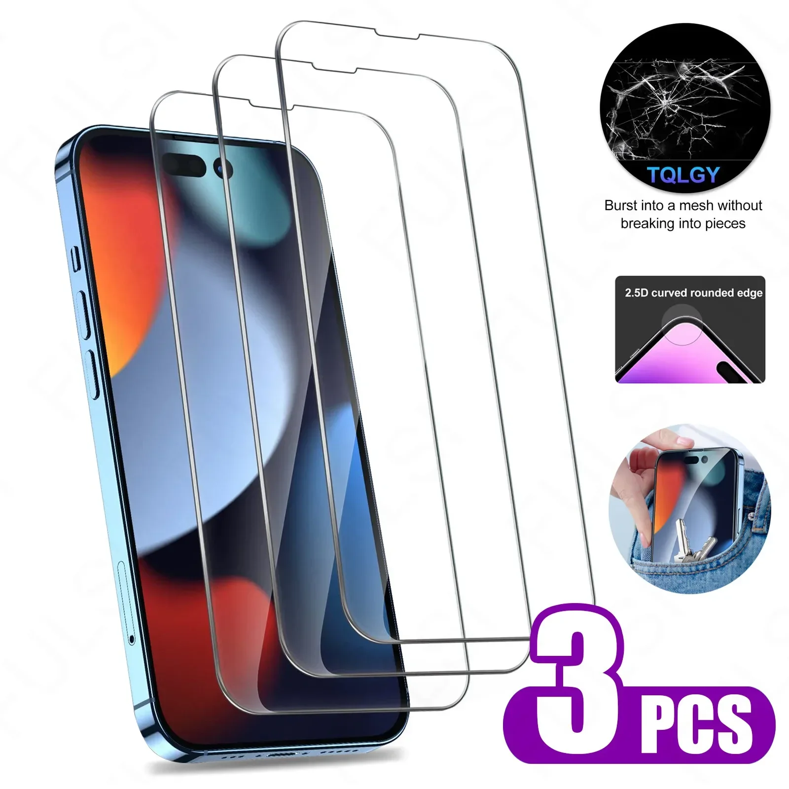 1–5 Stück Sichtschutz-Displayschutzfolie für iPhone 13 14 12 11 15 16 17 Pro Max Mini Anti-Spionage-Glas für iPhone 16 Pro Max X XR XS MAX – Detail 2