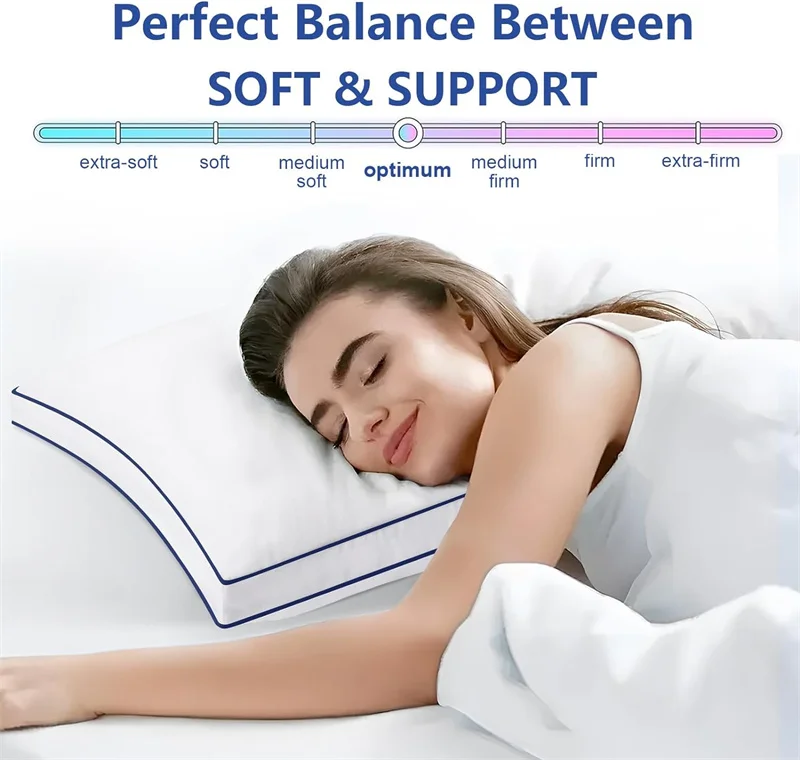 Luxurious Goose Down and Feather Pillow 1 Piece Neck Pillows for Sleeping Home Bed Pillow for Stomach or Side Sleeper Multi Size 4