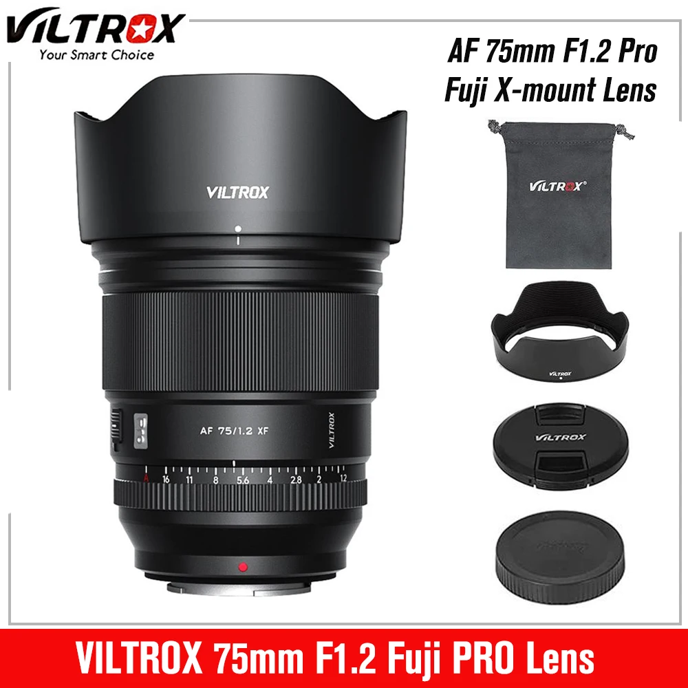 Viltrox 75Mm F1.2 Pro Fuji X Nikon Z Sony E Mount Lens Messa A Fuoco Automatica Grande Apertura Ritratto Prime Aps-C Per Fuji Xt4 Xt5 Xpro1 Xa7