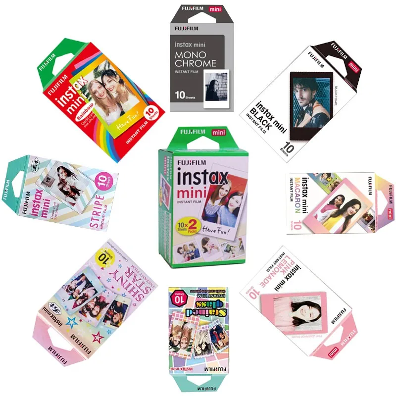 Fujifilm Instax Mini Film 10 Fogli Instax Film Papers Color Design Per Fuji Instant Camera Mini 11/40/9/70/90/25/12 Film Paper
