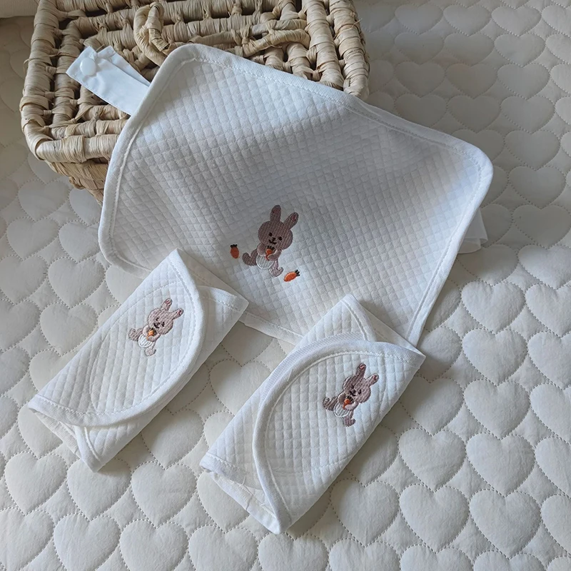 Juego de 3 baberos impermeables de muselina para bebé, toalla para saliva, almohadilla de algodón para el hombro, cojín para morder, accesorios para bebé niña, paño para eructar_voghion.com