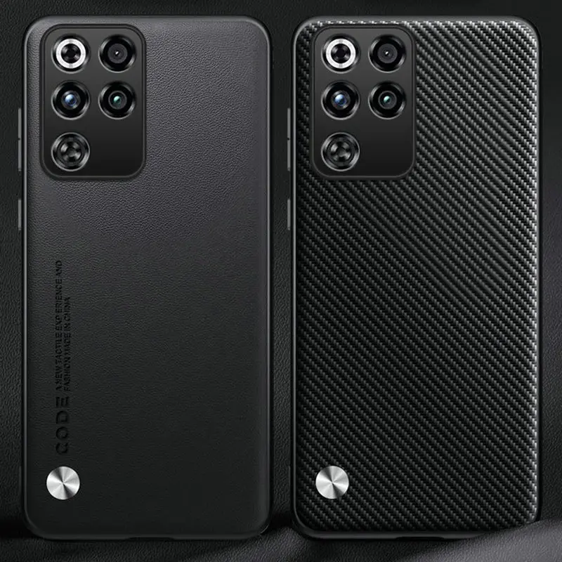 Carbon Fiber Ultra-Slim Hard Back Case with PU Leather Finish